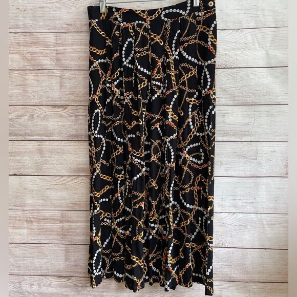 VINTAGE SK & CO CHAIN PRINT SKIRT - Picture 1 of 6